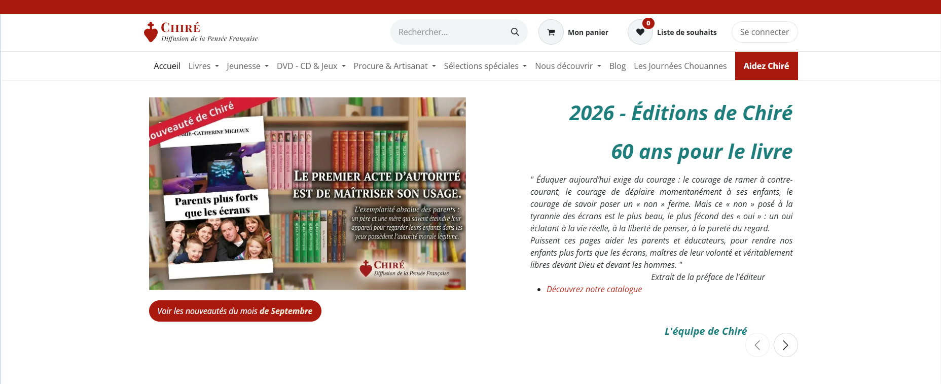 Chiré – Diffusion de la Pensée Française www.chire.fr